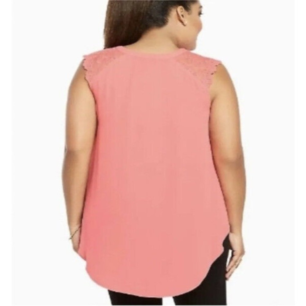 Torrid Pink Sleeve Less Lace Top Size 2X